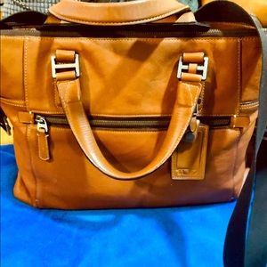 Tumi Chestnut Genuine Leather CAM Business Brief -voyager  collection